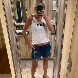 Adorable GC SURF white with blue Tank Top szM